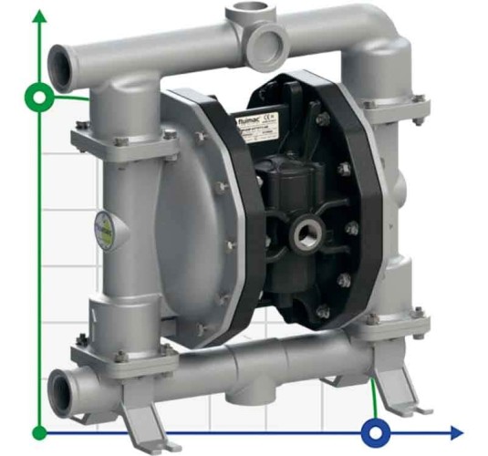 Пневматичний мембранний насос PHOENIX P170 AISI316 HYTREL+PTFE, 170 л/хв для фарби