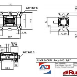 RUBY 010V-P-NTPT-F насос пневматический мембранный
