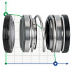 Sello mecánico doble R-208 10, SIC/SIC/SIC/SIC, VITON, 304