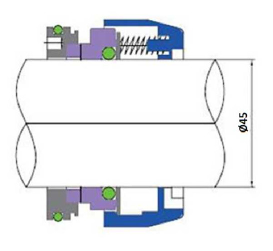 Торцеве ущільнення насосу FLYGT R-FL.OU 45, TC/TC, VITON