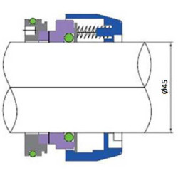 Торцеве ущільнення насосу FLYGT R-FL.OU 45, TC/TC, VITON