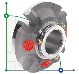 Sello de cartucho R-CURC 3.5/8, SIC/SIC, VITON, 316L