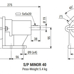Impeller pump for pumping yogurts, milk LIVERANI MINOR 40 S/P NR 175-1400 rpm, without motor