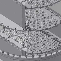 Тарелка клапанная колонная 1400 мм, толщина 3 мм, клапан 2 мм, H - 340 мм, AISI 321