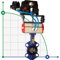DN 80 Butterfly valve with EPDM seal and pneumatic actuator, positioner YT-1000 10P1, input 4-20mA