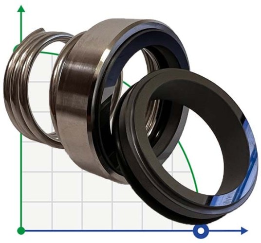 Одинарное торцевое уплотнение R-BT-RN 43, SS/CAR, VITON, 304, T8RN