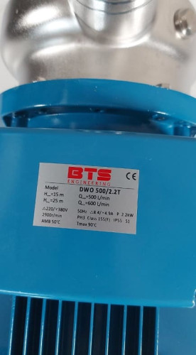 Насос из нержавеющей стали DWO B500/2,2 T, 380V/50Hz, INOX для мойки рыбы, фруктов, овощей