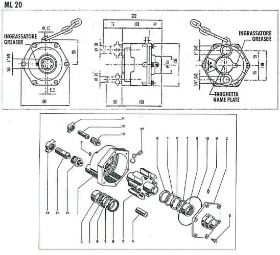 Pompe à rouleaux ML 20 30/30 PTO