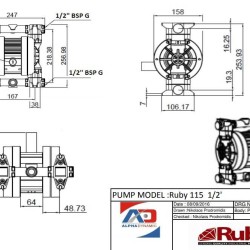 RUBY 115V-P-TVT-T насос пневматический мембранный