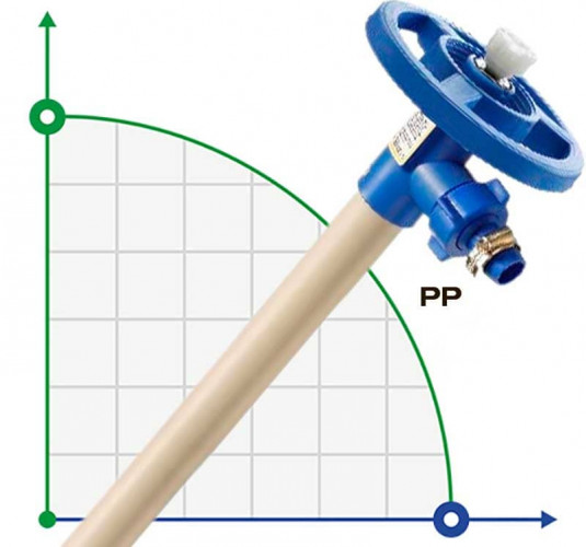 Część pompująca (rura) pompy beczkowej FLUIMAC NETTUNE wykonana z PP (wał HASTELLOY 2.4610), 700 mm, Ø41 mm