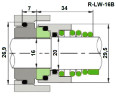 Joint d'arbre Lowara R-LW 16, SIC/SIC, VITON, 316