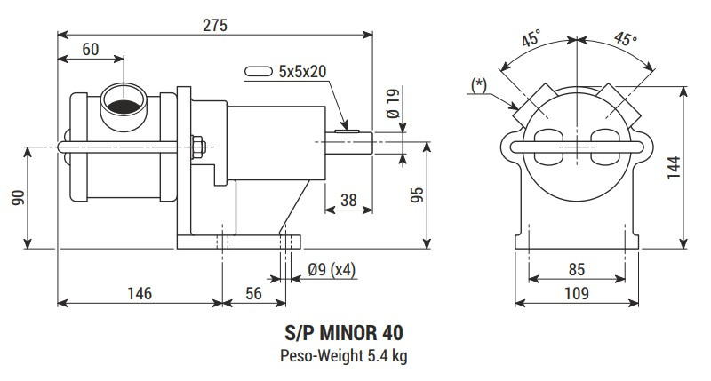 Impeller pump for pumping liquid eggs LIVERANI MINOR 40 S/P +BY-PASS NR 175-1400 rpm, without motor