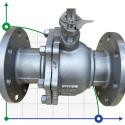 PN16 DN100 Stainless steel ball valve AISI 316, seat PTFE