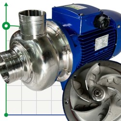 Насос с открытым рабочим колесом BK400, 3,0kW, AISI304, 380V/50Hz, 2900
