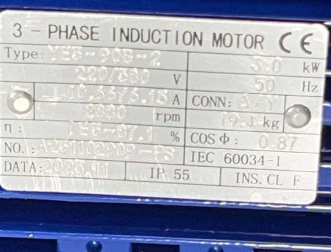 Насос с открытым рабочим колесом BK400, 3,0kW, AISI304, 380V/50Hz, 2900
