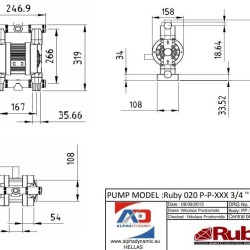 RUBY 020V-P-TVT-T насос пневматический мембранный