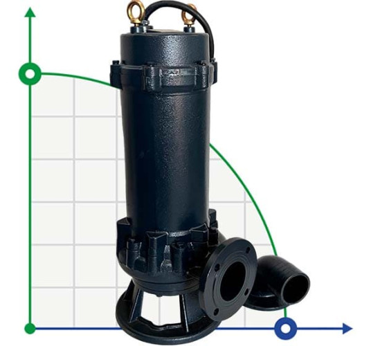 Pompe à eaux usées avec roue de coupe 100WQV80-30-15/2 pour le pompage des eaux d'inondation