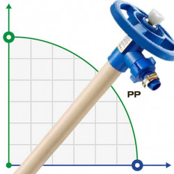 Partie pompe (tuyau) de la pompe vide-fûts FLUIMAC NETTUNE avec PP (arbre HASTELLOY 2,4610), 1000 mm, Ø41 mm