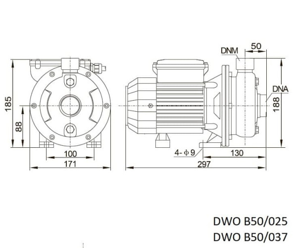 Насос для браги, соков, вина, пива DWO B50/037, 380V/50Hz, AISI 304