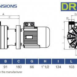 Хімічний пластиковий насос FLUIMAC DRAGON 40 PVDF, 3 кВт, 380В