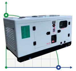 Générateur diesel industriel VLAIS KDE-60000 avec ATS, moteur Ricardo 62.5kVA, 50kW, 380V/50HZ type fermé