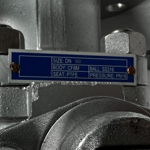 PN16 DN80 Zawór kulowy ze stali nierdzewnej AISI 316, gniazdo PTFE