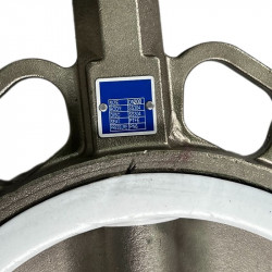 PN6 DN200 Wafer butterfly valve, body and disc AISI 304, PTFE, Double acting Pneumatic actuator Ex+positioner 4-20MA