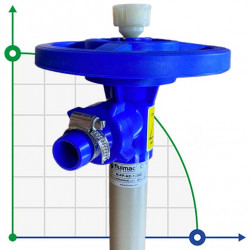 Pieza de bombeo (tubo) de la bomba de trasvase FLUIMAC NETTUNE de PP (eje HASTELLOY 2.4610), 1200 mm, Ø41 mm