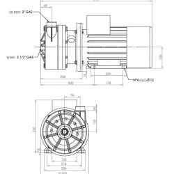 Горизонтальний відцентровий насос МВ 80 PVDF TS-VITON MB080FC-TSVM