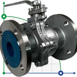 PN16 DN65 Stainless steel ball valve AISI 316, Seat: PTFE