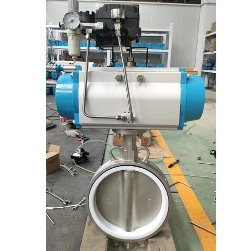 PN6 DN250 Засувка Батерфляй, корпус і диск AISI 304, PTFE з пневмоприводом Ex подвійної дії, позиціонер 4-20MA