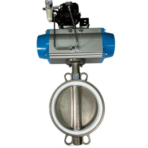 PN6 DN250 Засувка Батерфляй, корпус і диск AISI 304, PTFE з пневмоприводом Ex подвійної дії, позиціонер 4-20MA