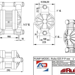 RUBY 025V-P-TVT-T насос пневматический мембранный