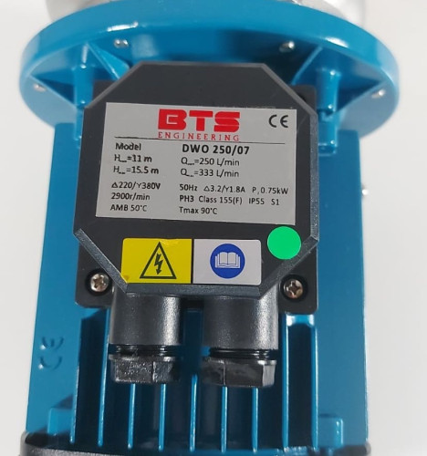 Насос из нержавеющей стали DWO B250/07, 380V/50Hz, INOX для мойки овощей и фруктов