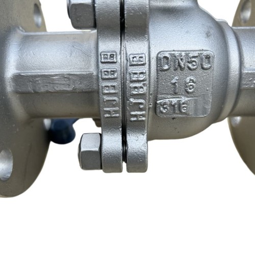 PN16 DN50 Stainless steel ball valve AISI 316, seat PTFE