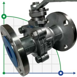 PN16 DN50 Stainless steel ball valve AISI 316, seat PTFE