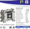 Pneumatyczna pompa membranowa FLUIMAC PHOENIX P08 PP NBR+PTFE, 7 l/min do pompowania lepkich cieczy