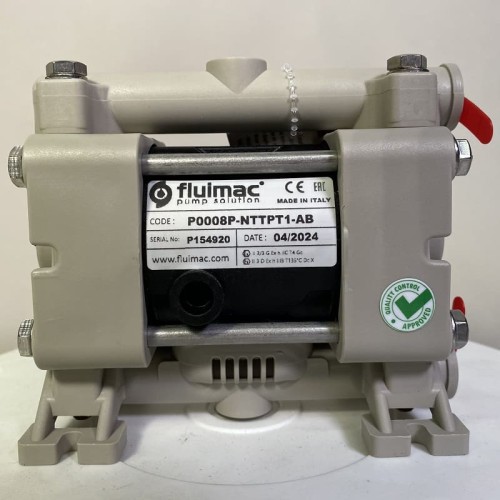 Pneumatyczna pompa membranowa FLUIMAC PHOENIX P08 PP NBR+PTFE, 7 l/min do pompowania lepkich cieczy