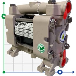 Pneumatyczna pompa membranowa FLUIMAC PHOENIX P08 PP NBR+PTFE, 7 l/min do pompowania lepkich cieczy