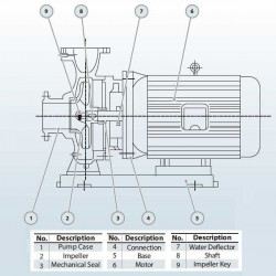 BGWH 125-125A (143/16), 11kW, 2880 Stainless Steel Horizontal Pump