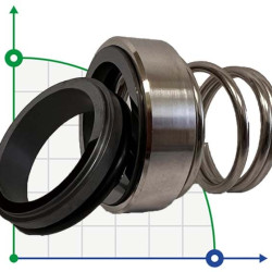 Single mechanical seal R-BT-RN 45, SIC/SIC, VITON, 304, T8RN