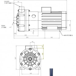 Горизонтальний відцентровий насос МВ 140, PVDF, VITON, B MB140-FCTSVN