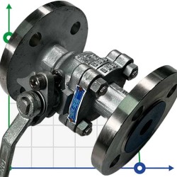 PN16 DN32 Stainless steel ball valve AISI 316, seat PTFE