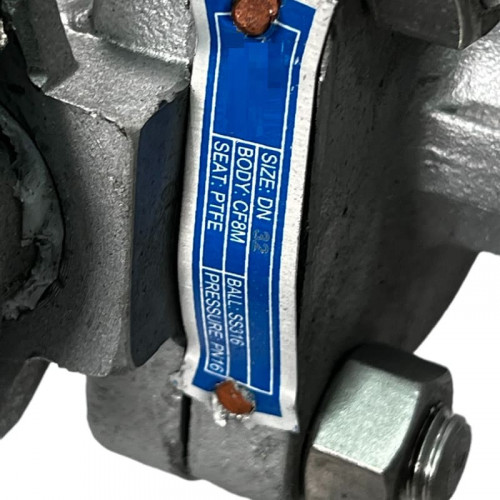 PN16 DN32 Stainless steel ball valve AISI 316, seat PTFE