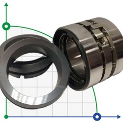 Cierre mecánico doble R-M010D 100, CAR/SIC/CAR/SIC, EPDM, 304