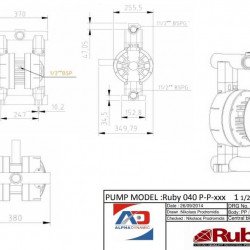 RUBY 040V-P-TVT-T насос пневматический мембранный