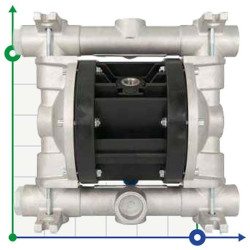 Pneumatic diaphragm pump BOXER 81 Alu IB81-AL-HTTLT--