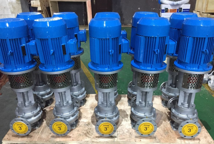 Pompe verticale à huile chaude LQLRY40-40-210/2-C, 6,3 m3/h, 50 m, 4 kW, 2900 rpm, Ex