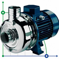 Bomba de acero inoxidable para bombeo de líquidos industriales CHX/150, 1,1 kW, 24 m3/h, 21 m, 380 V/T, AISI 304 (EBARA DWC)