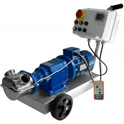 Импеллерный насос для воска LIVERANI INV MAJOR 60 NR TF 2,2кВт, 50-900об/мин, 380В с частотником, пультом дистанционного управления (15 м), на тележке